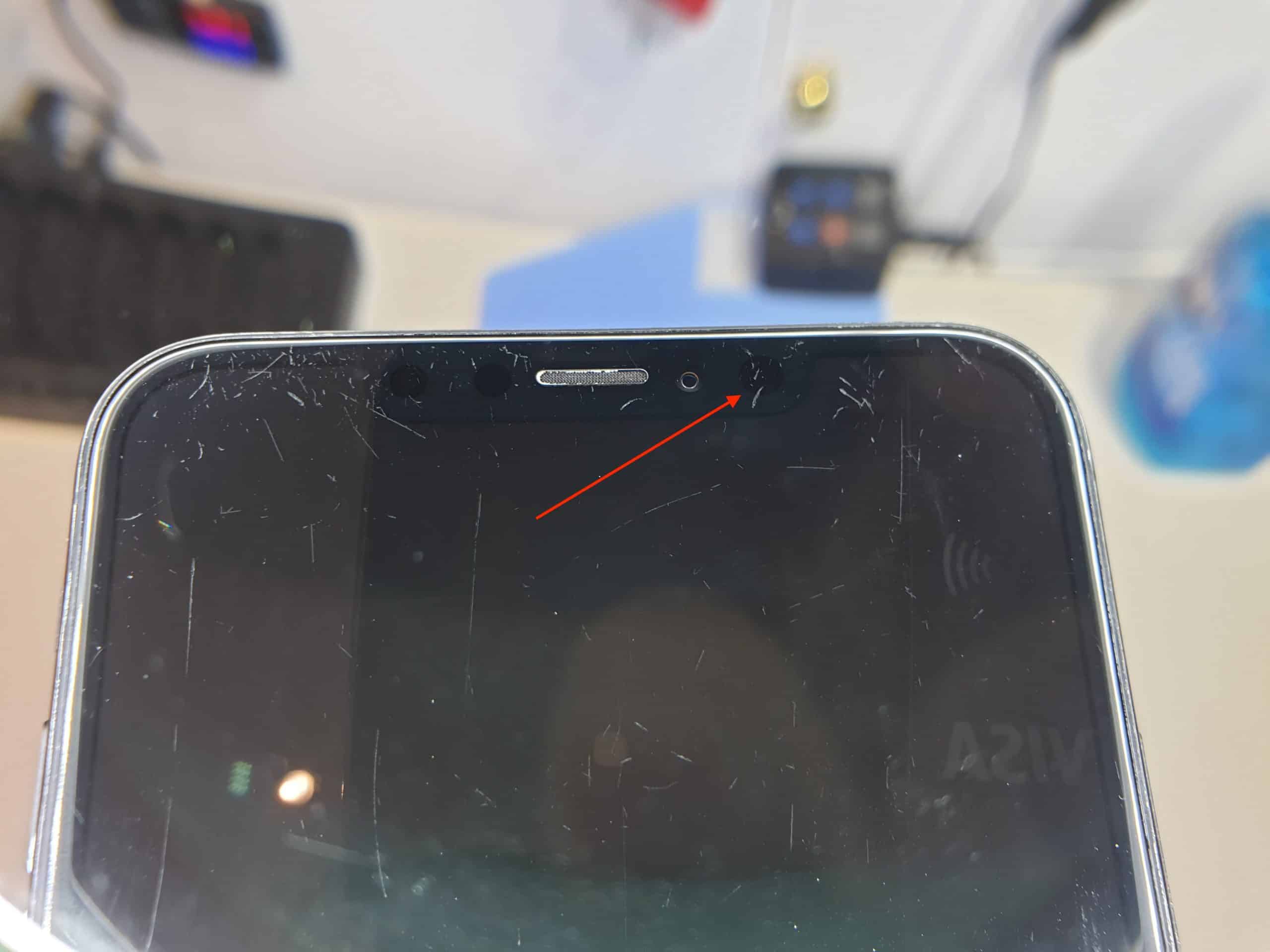 scratched XS Max affecting sensors.