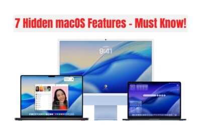 Three Apple devices showcasing different screens illustrate 7 hidden macOS features every MacBook user must know for better productivity.