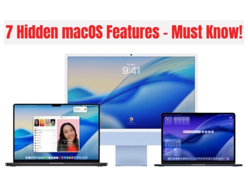Three Apple devices showcasing different screens illustrate 7 hidden macOS features every MacBook user must know for better productivity.