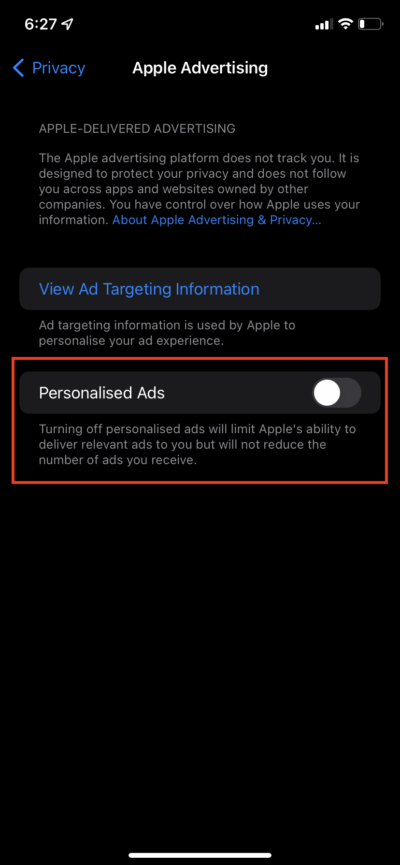 personalised ads
