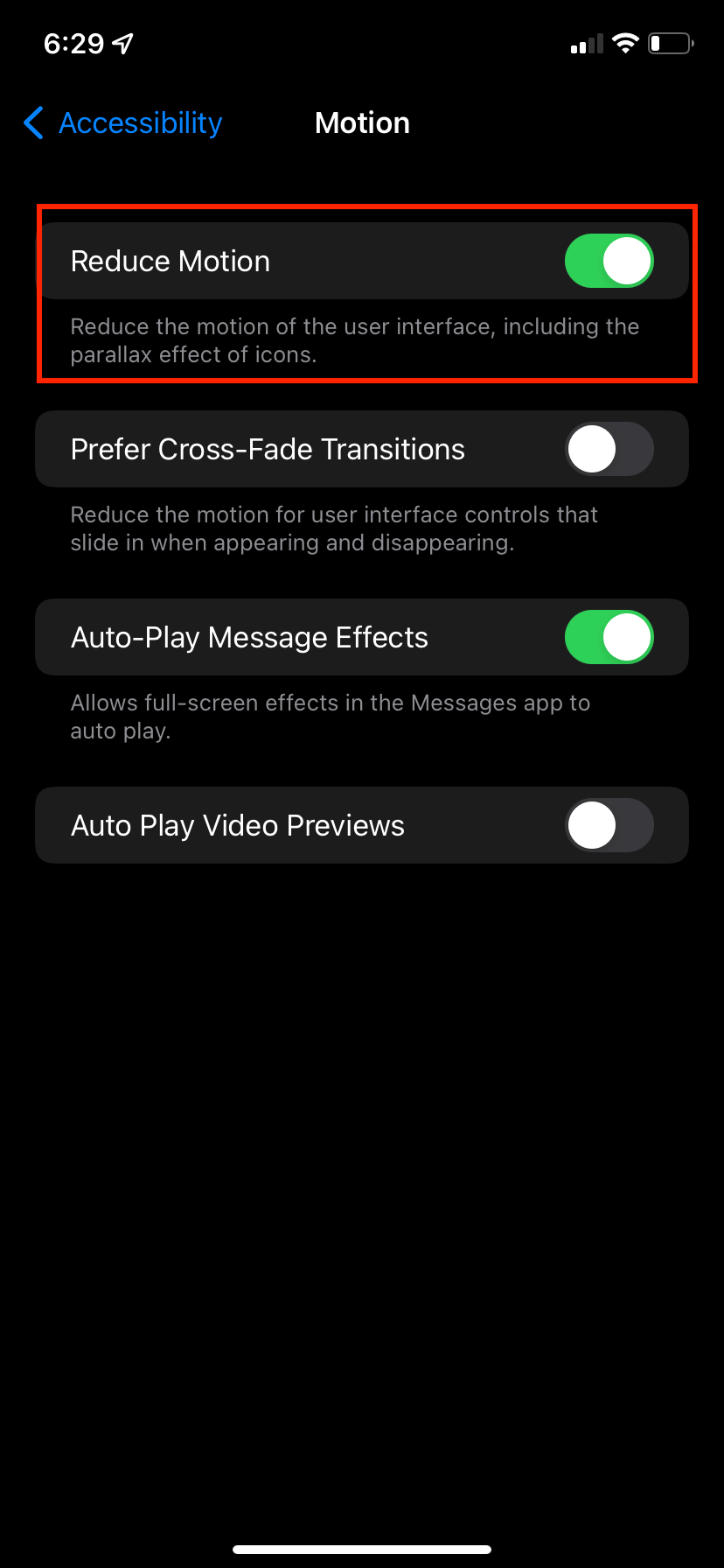 reduce motion