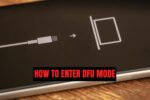 iPhone screen showing a cable and computer icon, indicating instructions for how to enter DFU mode on iPhone for system recovery.