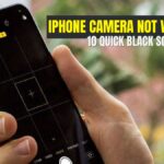 A person holding an iPhone with the camera app open showing a black screen, illustrating the issue in “iPhone Camera Not Working? 10 Quick Black Screen Fixes.”