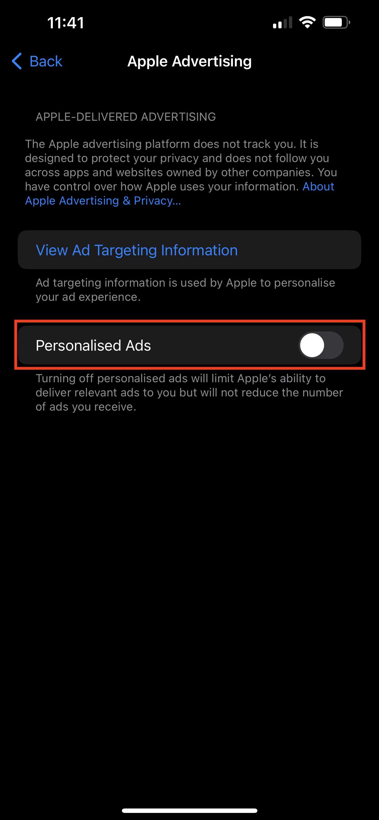 9 Essential iPhone Settings To Turn Off For Data Privacy 1 personalised ads