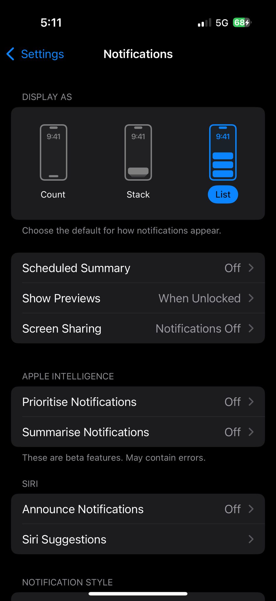 Beyond the Hype: iOS 18.4's Subtle and Meaningful Upgrades 1 iPhone screen showing the Notifications settings page with Prioritize Notifications option under Apple Intelligence section.